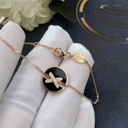 [Loran]JEUX DE BRACELET ONYX ROSE GOLD DIAMOND