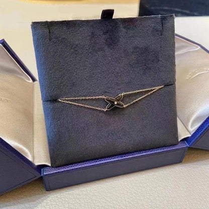 [Loran]JEUX BRACELET ONYX ROSE GOLD 1 DIAMOND