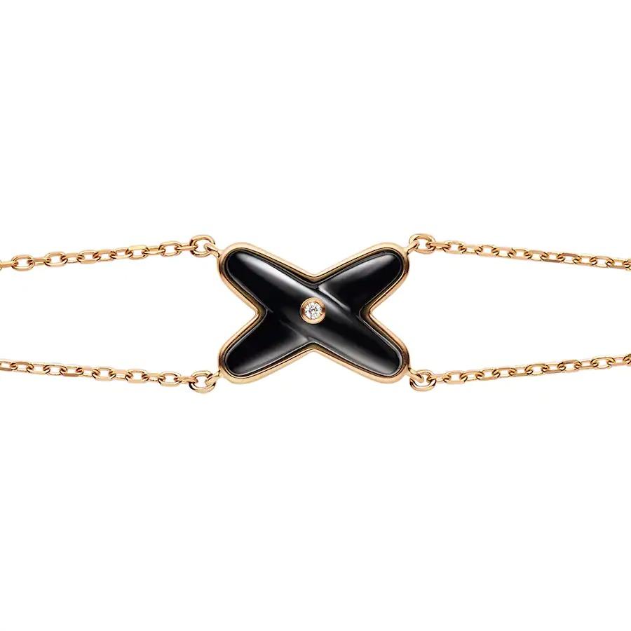 [Loran]JEUX BRACELET ONYX ROSE GOLD 1 DIAMOND