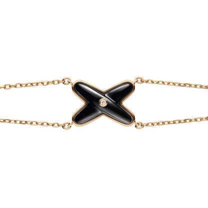 [Loran]JEUX BRACELET ONYX ROSE GOLD 1 DIAMOND