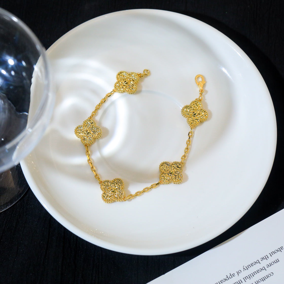 [Loran]LUCKY CLOVER 5-MOTIF BRACELET - BRONZING