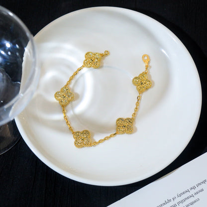 [Loran]LUCKY CLOVER 5-MOTIF BRACELET - BRONZING