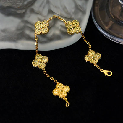 [Loran]LUCKY CLOVER 5-MOTIF BRACELET - BRONZING