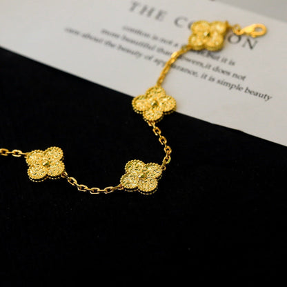 [Loran]LUCKY CLOVER 5-MOTIF BRACELET - BRONZING