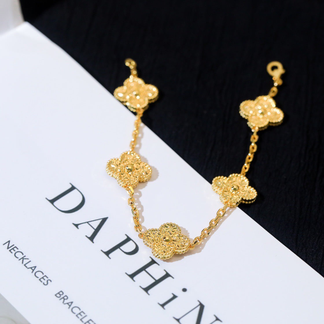 [Loran]LUCKY CLOVER 5-MOTIF BRACELET - BRONZING