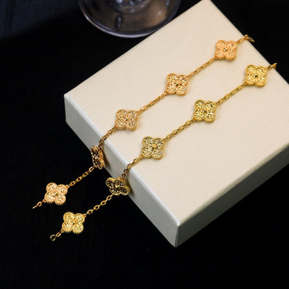 [Loran]LUCKY CLOVER 5-MOTIF BRACELET - BRONZING