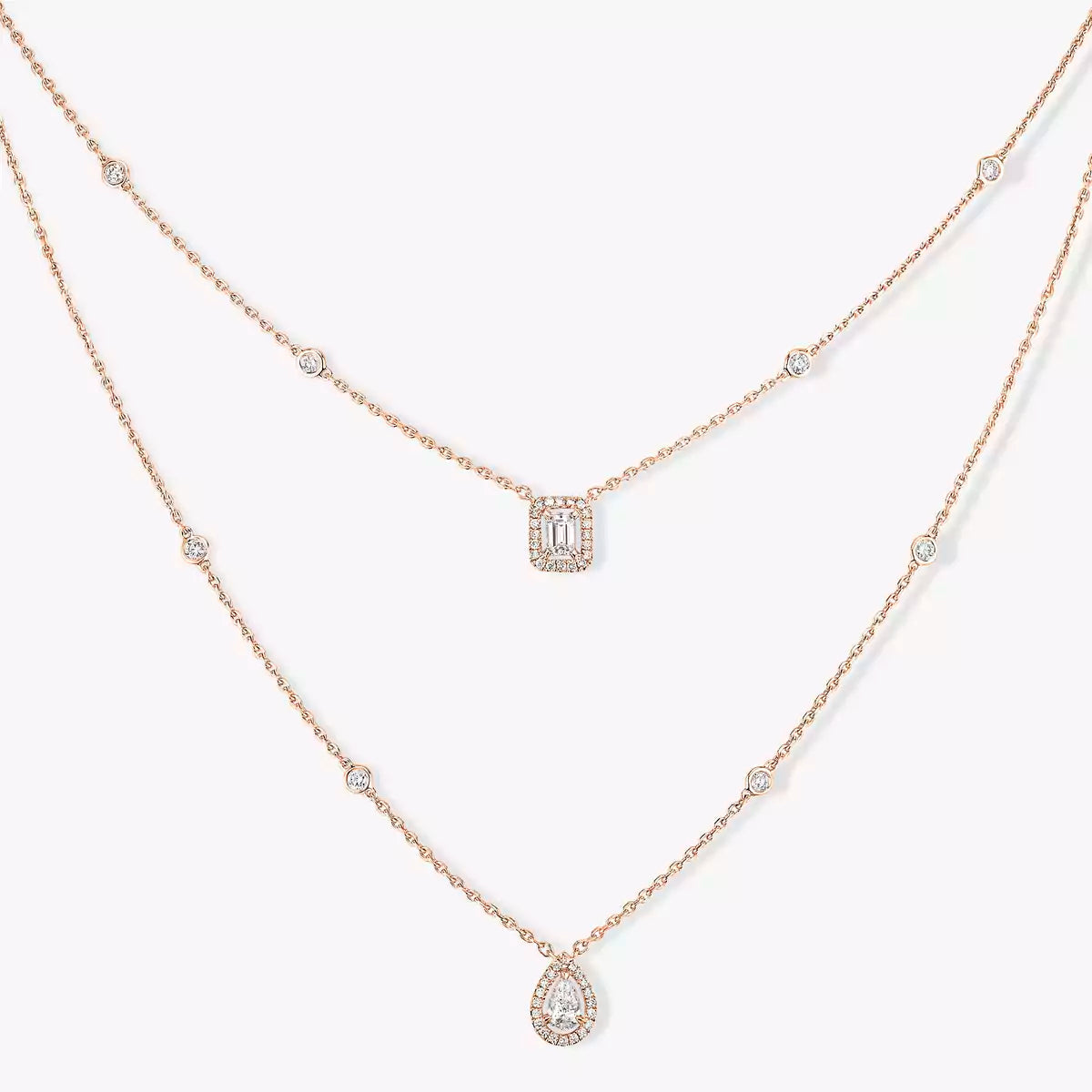 [Loran]MY TWIN 2-ROW DIAMOND NECKLACE
