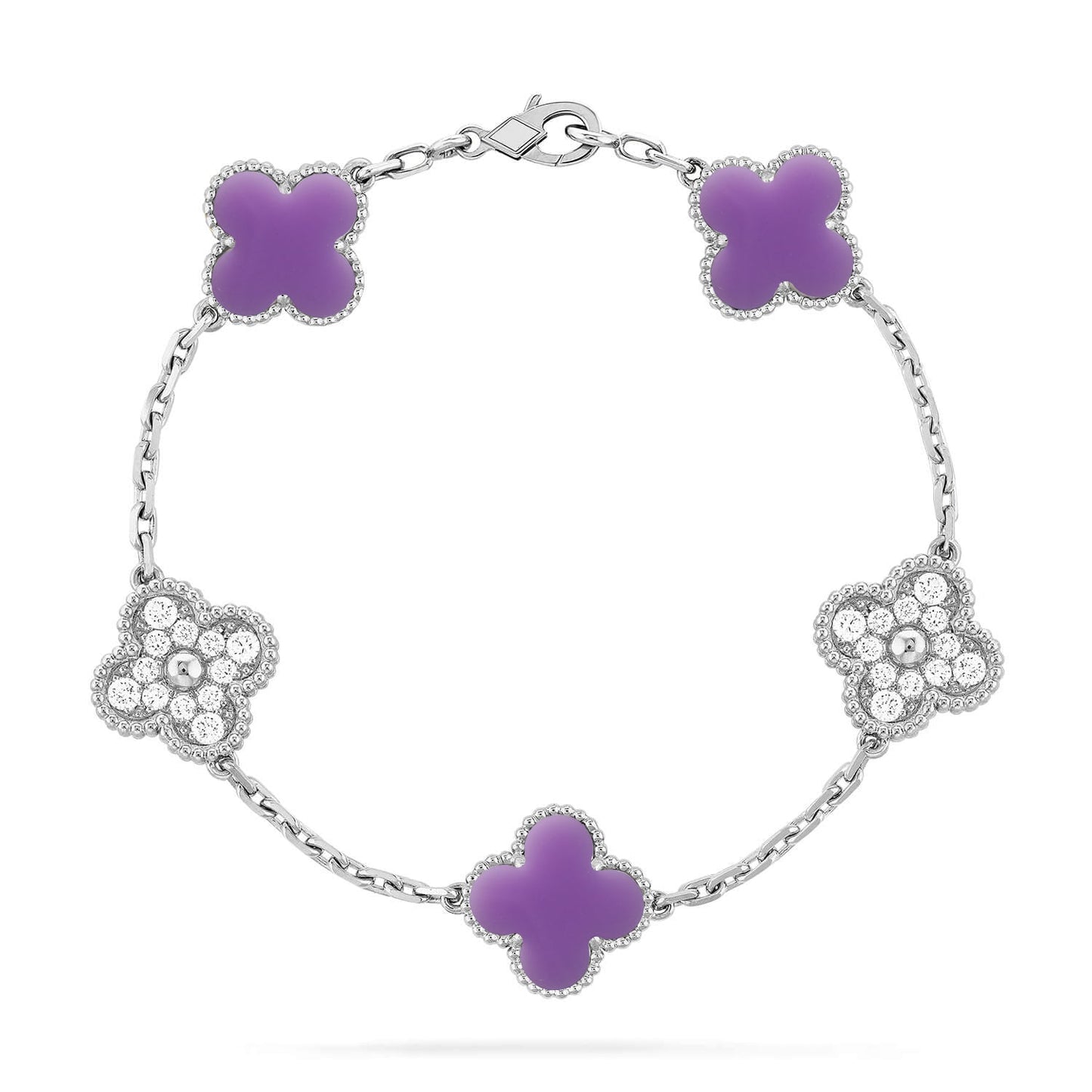 [Loran]LUCKY CLOVER 5-MOTIF BRACELET - LAVENDER COLLECTION