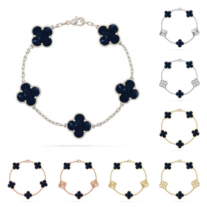 [Loran]LUCKY CLOVER 5-MOTIF BRACELET - PIETERSITE COLLECTION