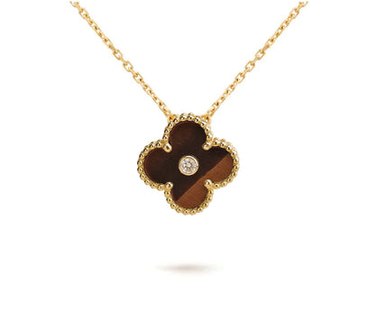 [Loran]15MM CLOVER FLOWER DIAMOND PENDANT NECKLACE COLLECTION