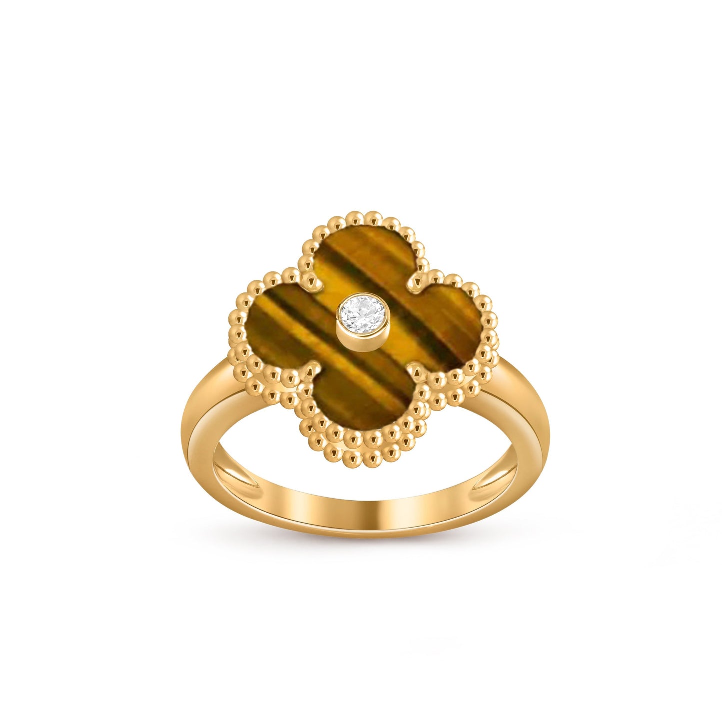 [Loran]LUCKY CLOVER DIAMOND-ACCENT GOLD RING COLLECTION