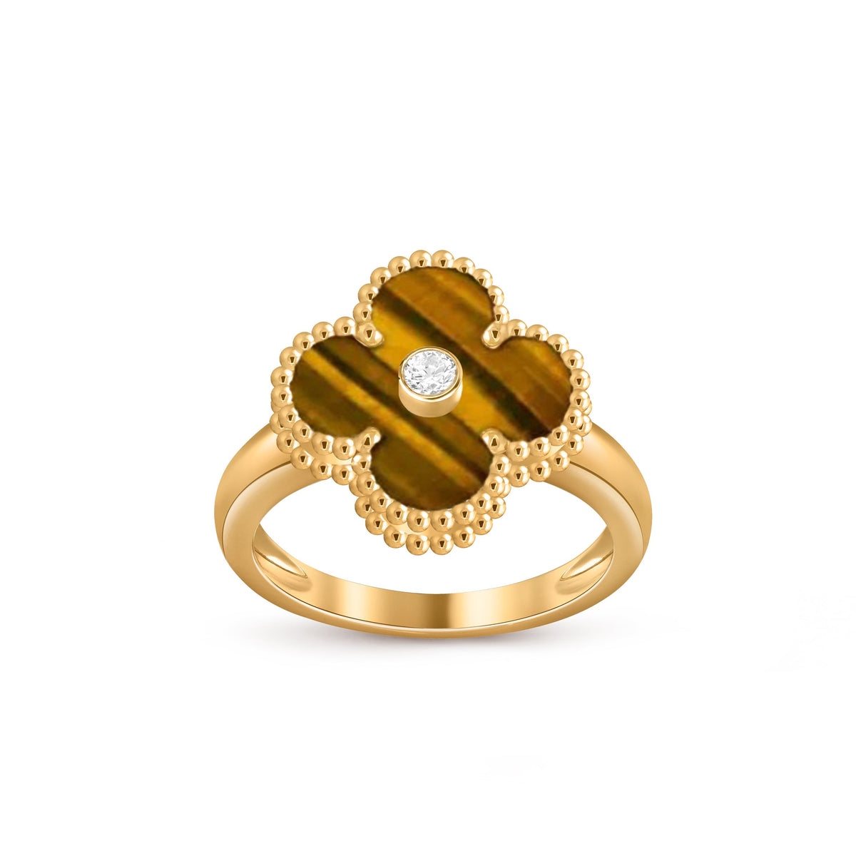[Loran]LUCKY CLOVER DIAMOND-ACCENT GOLD RING COLLECTION