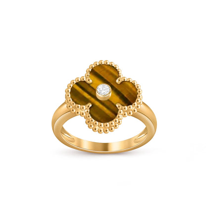 [Loran]LUCKY CLOVER DIAMOND-ACCENT GOLD RING COLLECTION