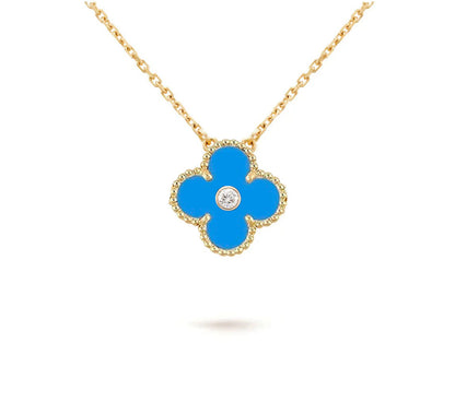 [Loran]15MM CLOVER FLOWER DIAMOND PENDANT NECKLACE COLLECTION