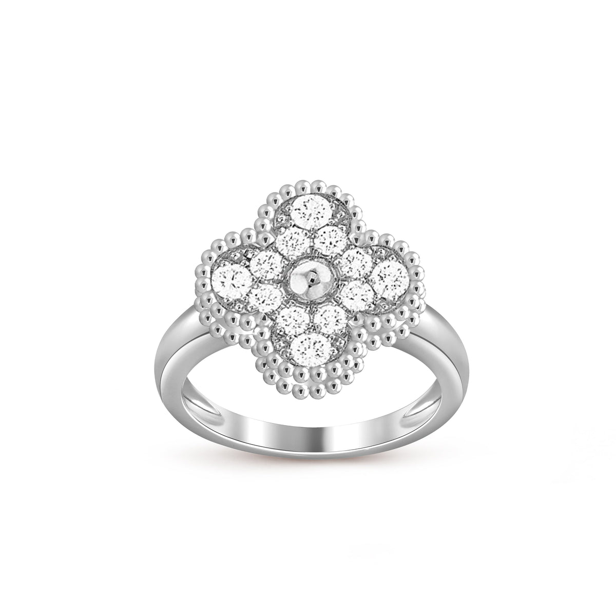 [Loran]LUCKY CLOVER VINTAGE WHITE GOLD RING COLLECTION