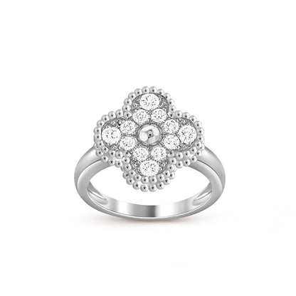 [Loran]LUCKY CLOVER VINTAGE WHITE GOLD RING COLLECTION