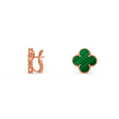 [Loran]15MM CLOVER FLOWER STUD EARRINGS ROSE GOLD COLLECTION