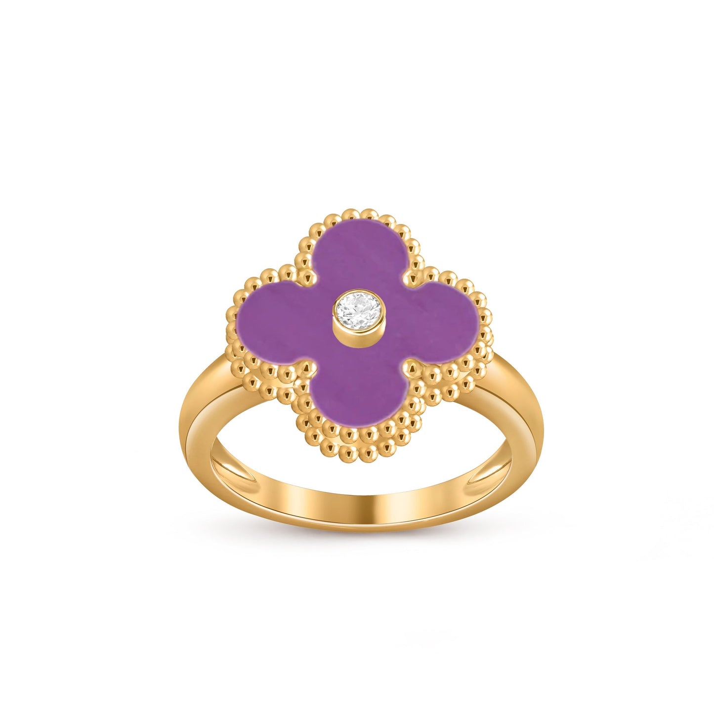 [Loran]LUCKY CLOVER DIAMOND-ACCENT GOLD RING COLLECTION