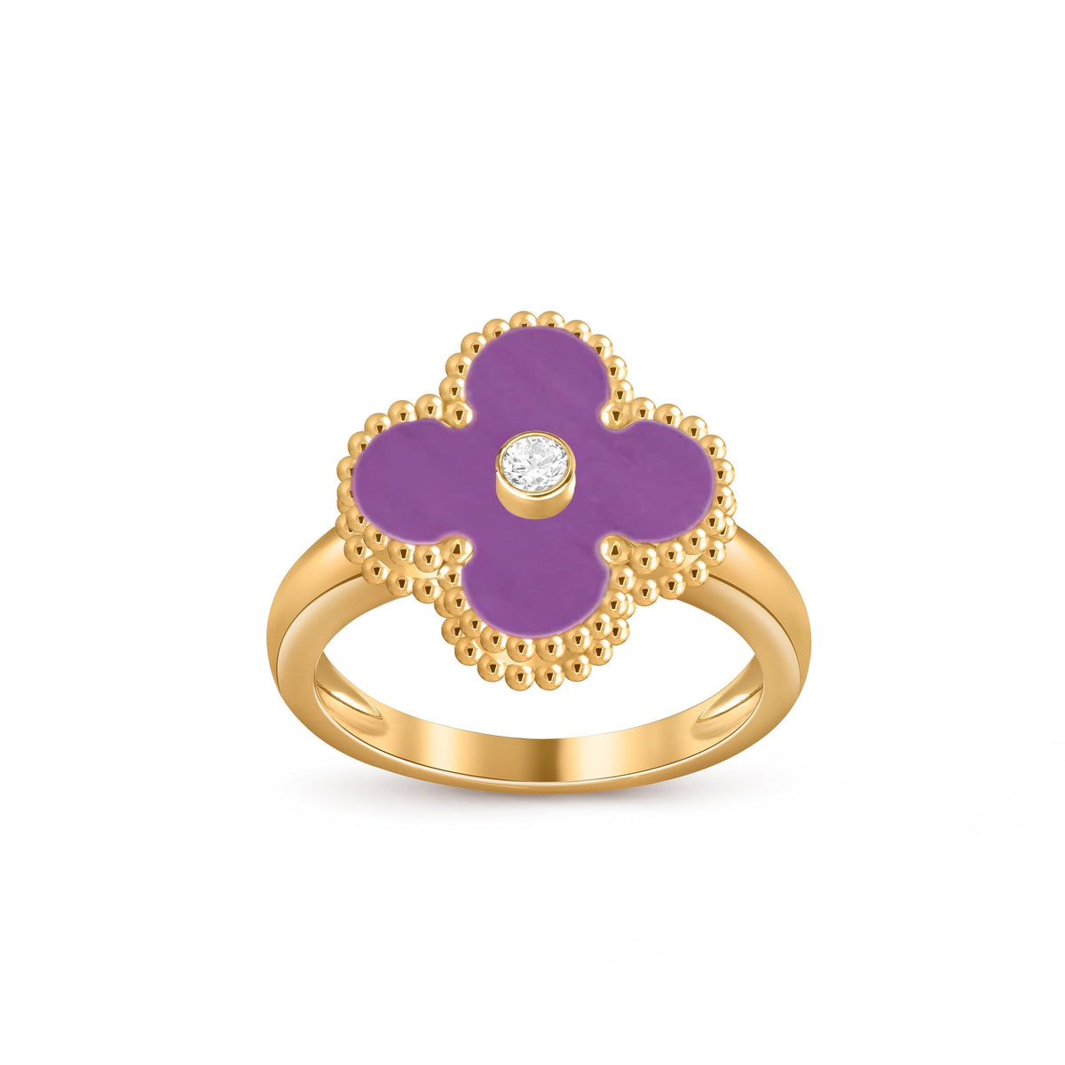 [Loran]LUCKY CLOVER DIAMOND-ACCENT GOLD RING COLLECTION