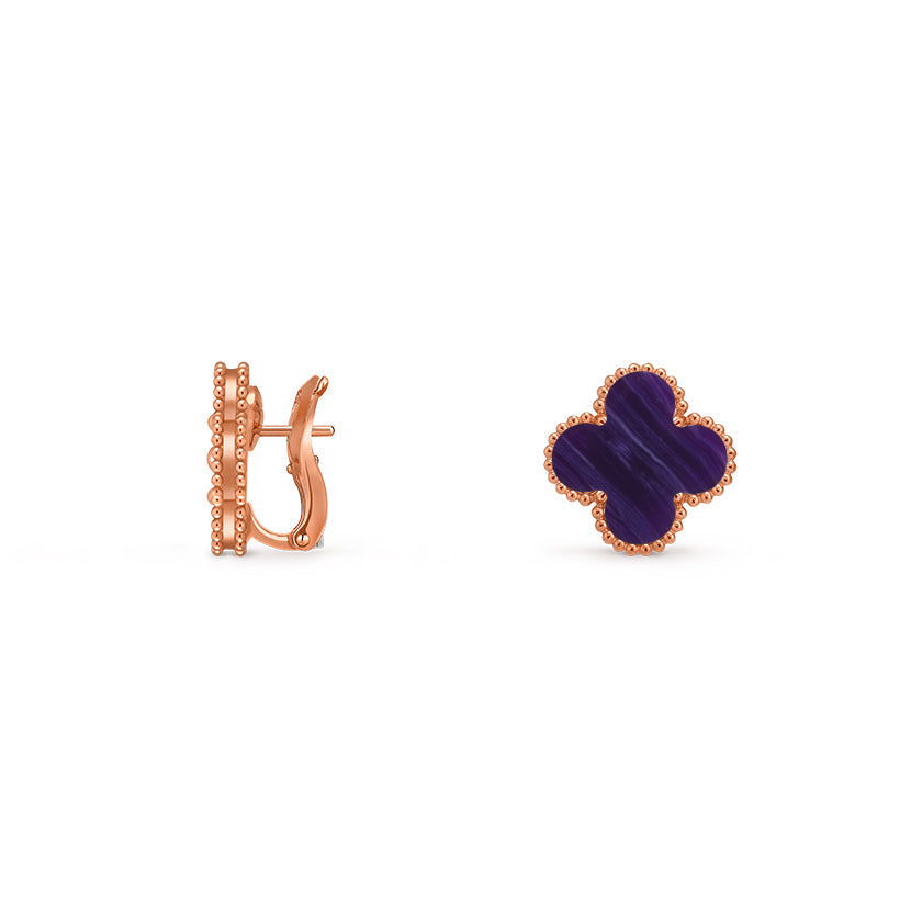 [Loran]15MM CLOVER FLOWER STUD EARRINGS ROSE GOLD COLLECTION