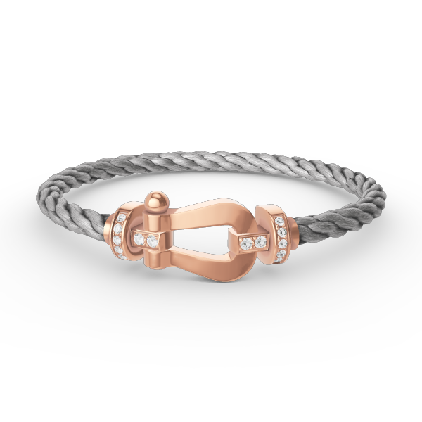 [Loran]FORCE LARGE HORSESHOE HALF DIAMOND BRACELET - ROSE GOLD