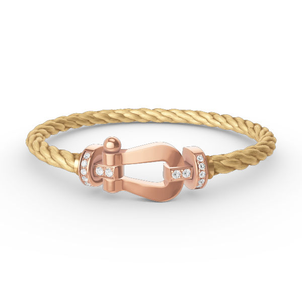 [Loran]FORCE LARGE HORSESHOE HALF DIAMOND BRACELET - ROSE GOLD