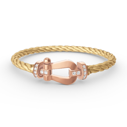 [Loran]FORCE LARGE HORSESHOE HALF DIAMOND BRACELET - ROSE GOLD