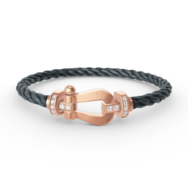 [Loran]FORCE LARGE HORSESHOE HALF DIAMOND BRACELET - ROSE GOLD