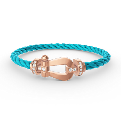 [Loran]FORCE LARGE HORSESHOE HALF DIAMOND BRACELET - ROSE GOLD