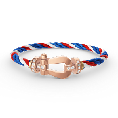 [Loran]FORCE LARGE HORSESHOE HALF DIAMOND BRACELET - ROSE GOLD