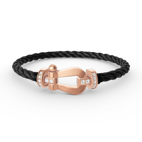 [Loran]FORCE LARGE HORSESHOE HALF DIAMOND BRACELET - ROSE GOLD