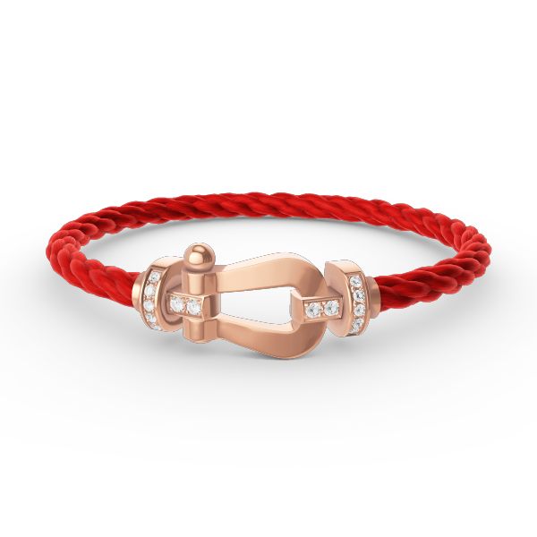 [Loran]FORCE LARGE HORSESHOE HALF DIAMOND BRACELET - ROSE GOLD