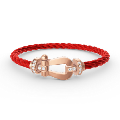 [Loran]FORCE LARGE HORSESHOE HALF DIAMOND BRACELET - ROSE GOLD