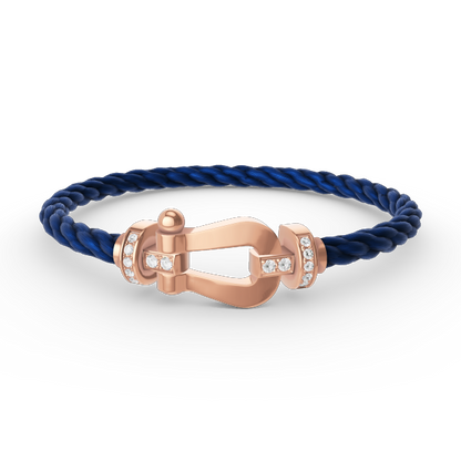 [Loran]FORCE LARGE HORSESHOE HALF DIAMOND BRACELET - ROSE GOLD