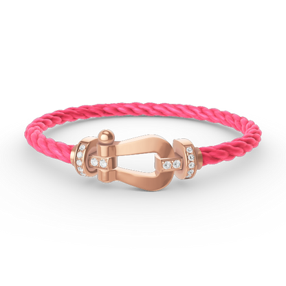 [Loran]FORCE LARGE HORSESHOE HALF DIAMOND BRACELET - ROSE GOLD