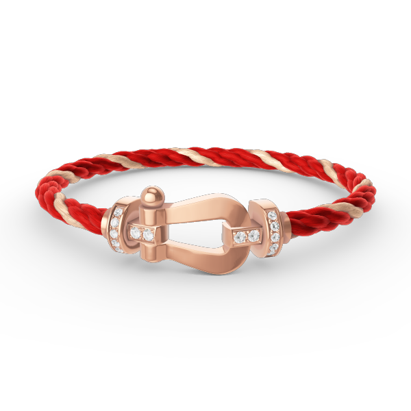 [Loran]FORCE LARGE HORSESHOE HALF DIAMOND BRACELET - ROSE GOLD