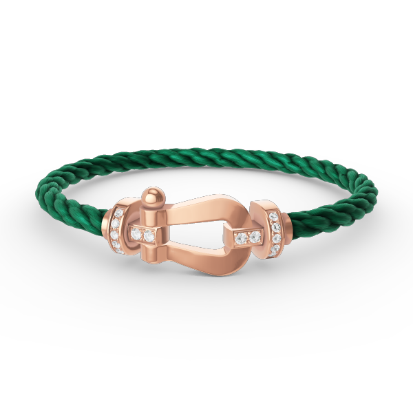 [Loran]FORCE LARGE HORSESHOE HALF DIAMOND BRACELET - ROSE GOLD