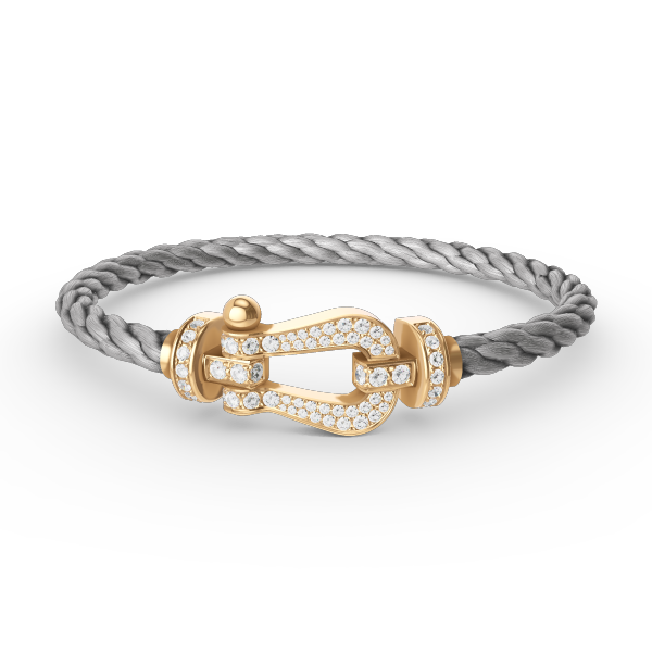 [Loran]FORCE LARGE HORSESHOE FULL DIAMOND BRACELET - GOLD