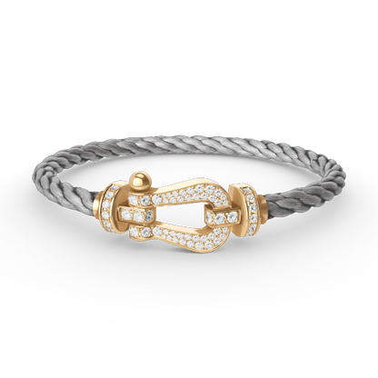 [Loran]FORCE LARGE HORSESHOE FULL DIAMOND BRACELET - GOLD