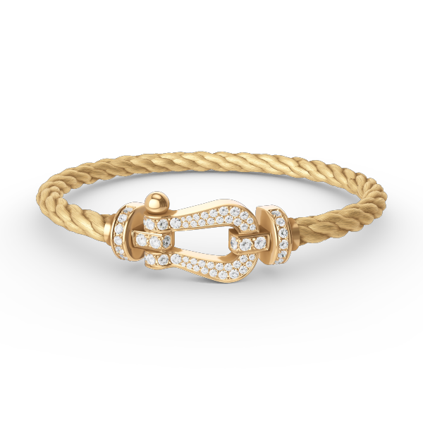 [Loran]FORCE LARGE HORSESHOE FULL DIAMOND BRACELET - GOLD