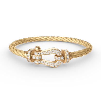 [Loran]FORCE LARGE HORSESHOE FULL DIAMOND BRACELET - GOLD
