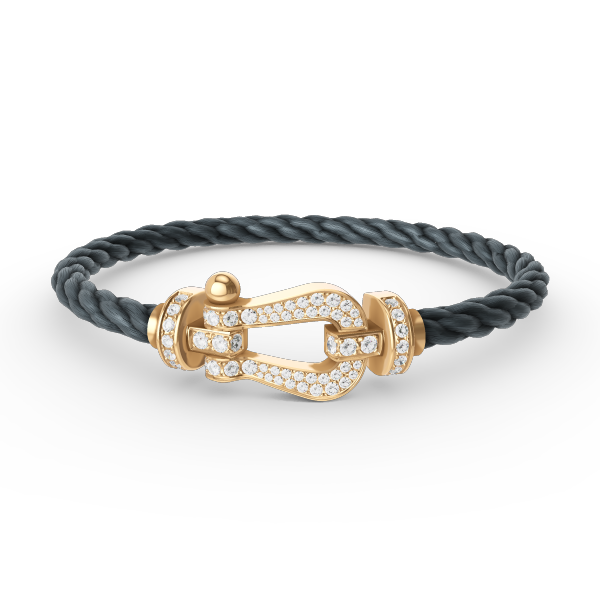 [Loran]FORCE LARGE HORSESHOE FULL DIAMOND BRACELET - GOLD