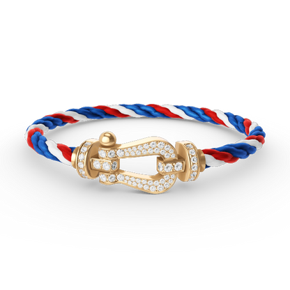 [Loran]FORCE LARGE HORSESHOE FULL DIAMOND BRACELET - GOLD