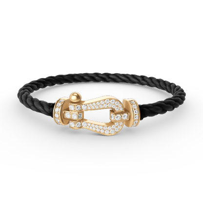 [Loran]FORCE LARGE HORSESHOE FULL DIAMOND BRACELET - GOLD