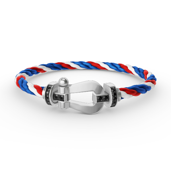 [Loran]FORCE LARGE HORSESHOE BLACK DIAMOND BRACELET - WHITE GOLD