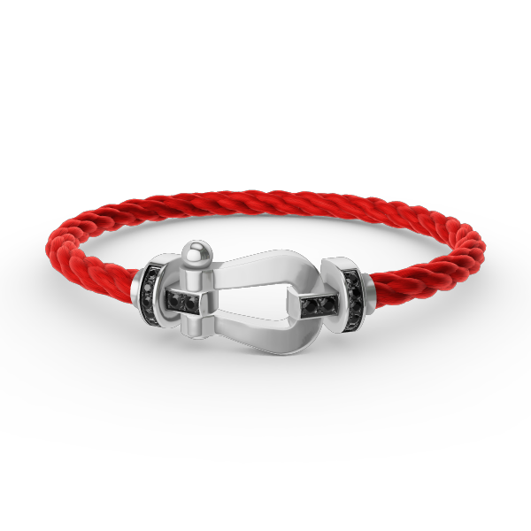 [Loran]FORCE LARGE HORSESHOE BLACK DIAMOND BRACELET - WHITE GOLD