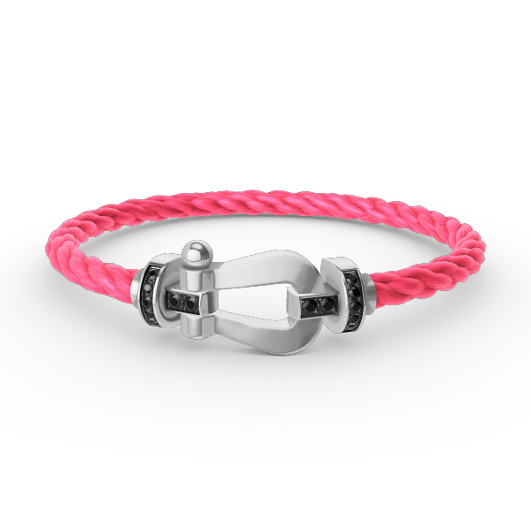 [Loran]FORCE LARGE HORSESHOE BLACK DIAMOND BRACELET - WHITE GOLD