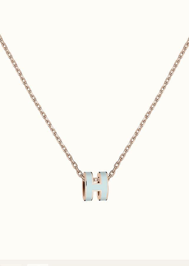 [Loran]POP H LIGHT BLUE NECKLACE