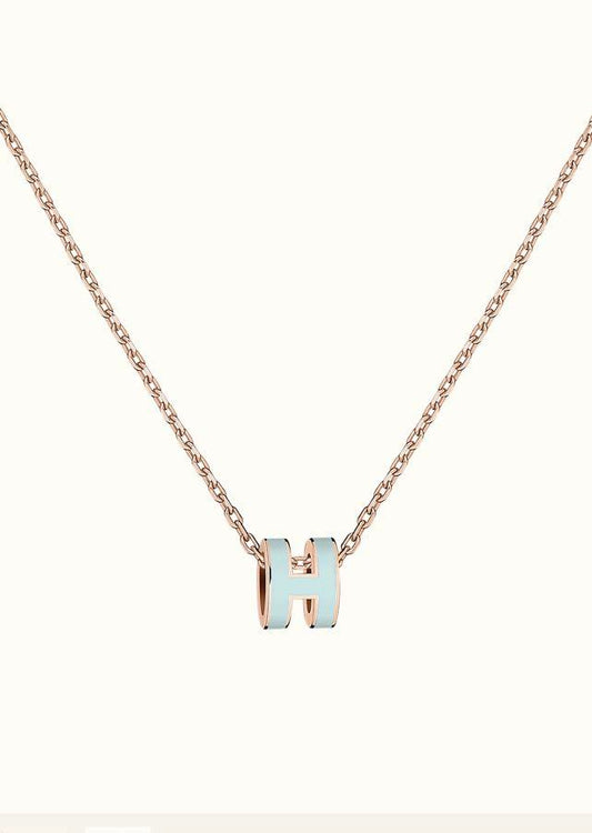 [Loran]POP H LIGHT BLUE NECKLACE