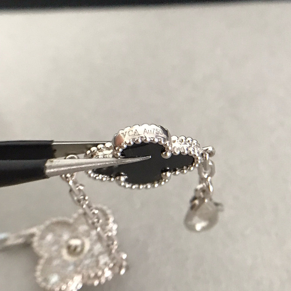 [Loran]LUCKY CLOVER 5-MOTIF BRACELET - BLACK OXNY COLLECTION